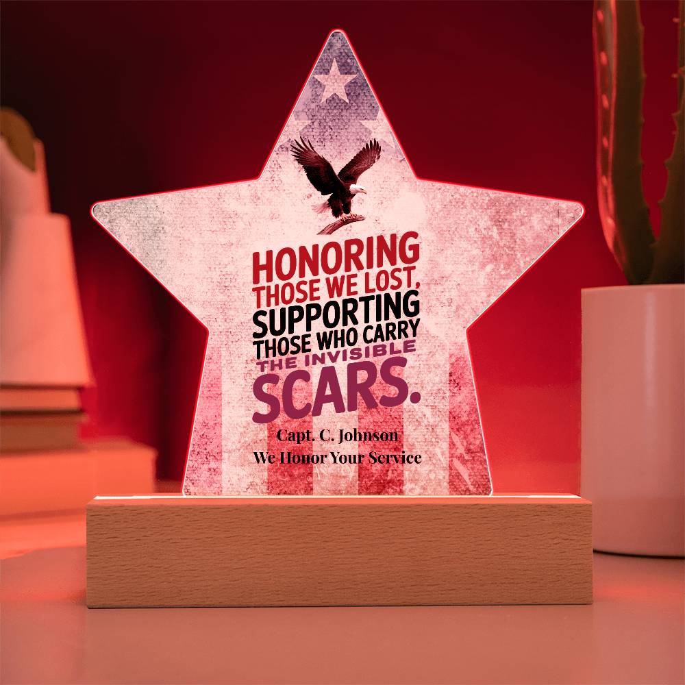Honoring Those We Lost Star Plaque, Memorial Day, PTSD Support, Fallen Hero Honor - MySisterIsASurvivor