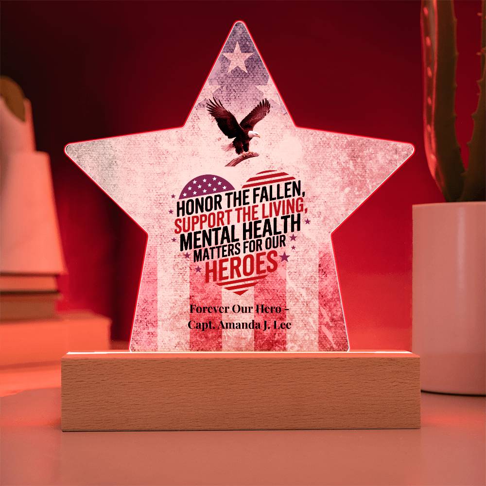 Honor The Fallen Star Plaque, Memorial Day, PTSD Awareness, Military Honor - MySisterIsASurvivor