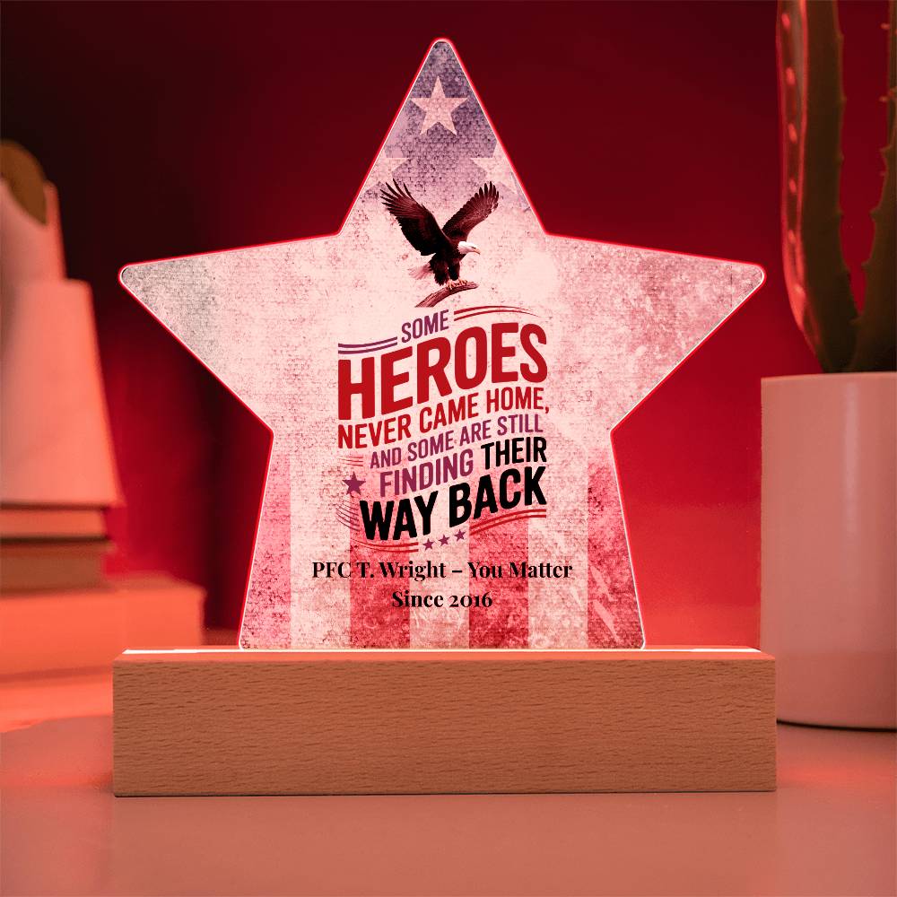 Some Heroes Never Came Home Star Plaque, Custom Fallen Hero Tribute & PTSD Support - MySisterIsASurvivor