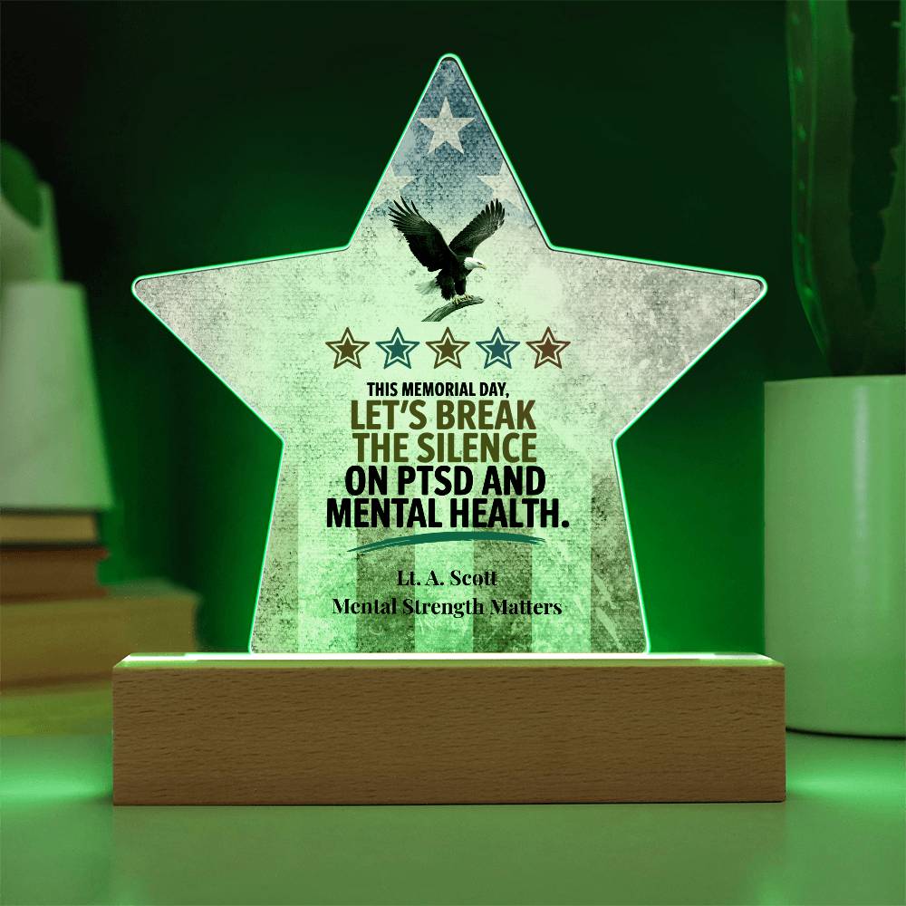 This Memorial Day Star Plaque, PTSD Support, Military Tribute, Mental Health Awareness - MySisterIsASurvivor