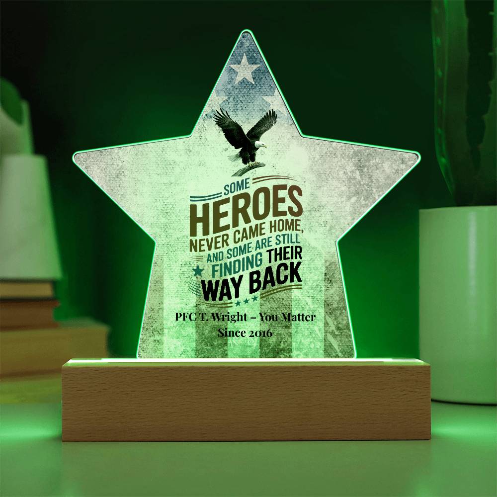 Some Heroes Never Came Home Star Plaque, Custom Fallen Hero Tribute & PTSD Support - MySisterIsASurvivor