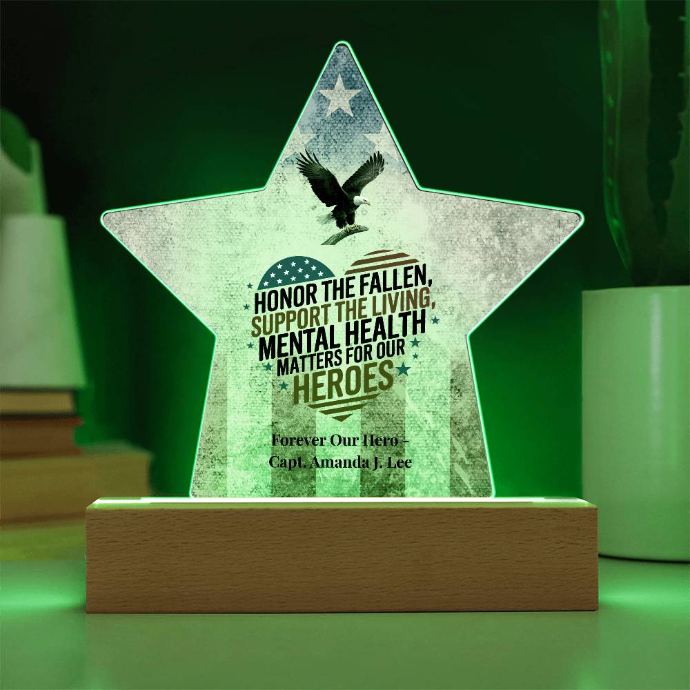 Honor The Fallen Star Plaque, Memorial Day, PTSD Awareness, Military Honor - MySisterIsASurvivor