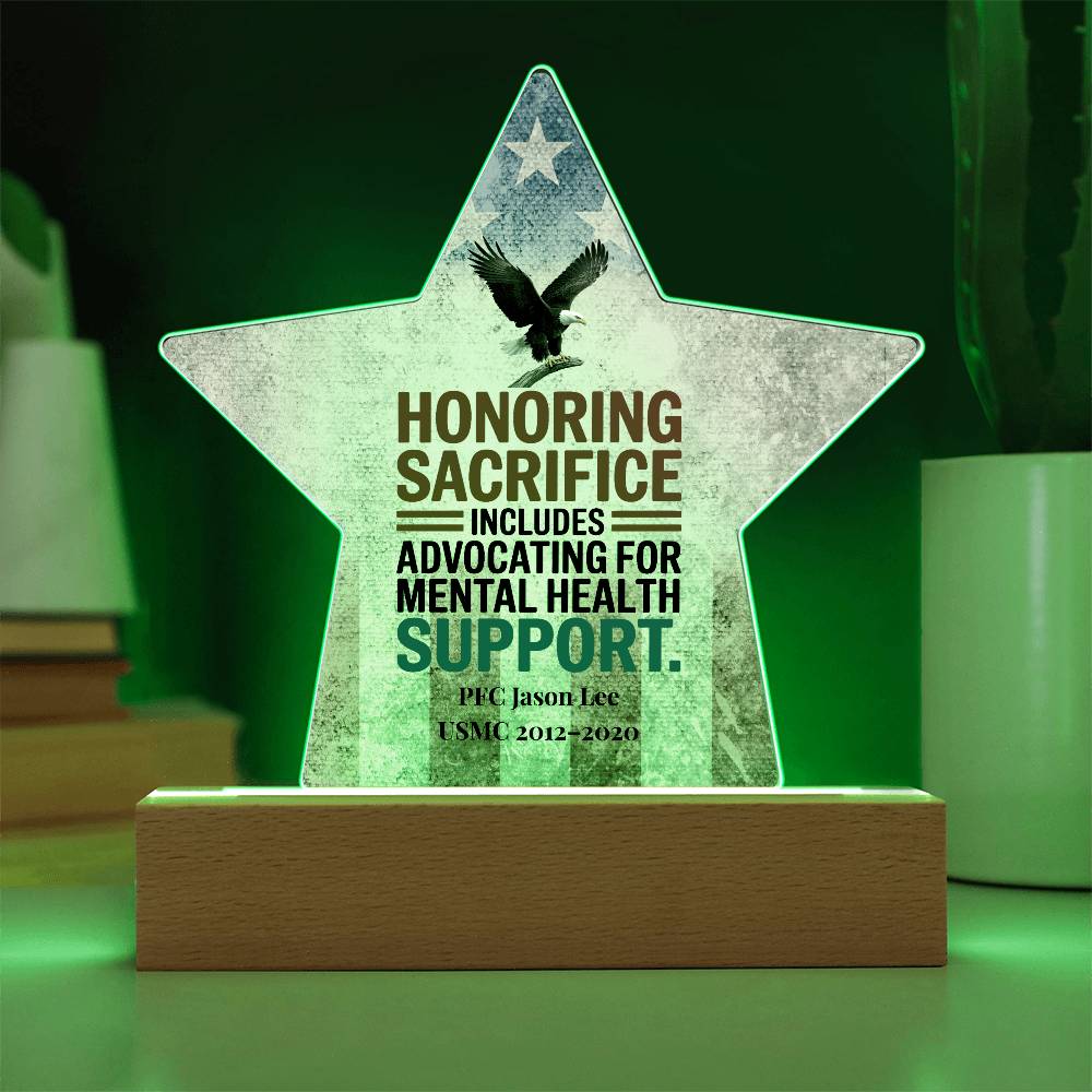 Honoring Sacrifice Star Plaque, Military Tribute, PTSD Support, Veteran Remembrance - MySisterIsASurvivor