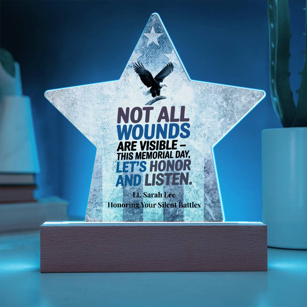 Not All Wounds Are Visible Star Plaque, PTSD Support & Military Tribute - MySisterIsASurvivor
