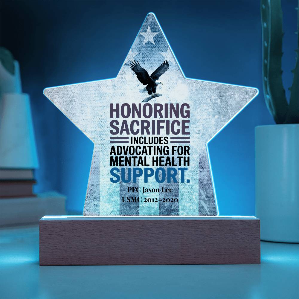 Honoring Sacrifice Star Plaque, Military Tribute, PTSD Support, Veteran Remembrance - MySisterIsASurvivor
