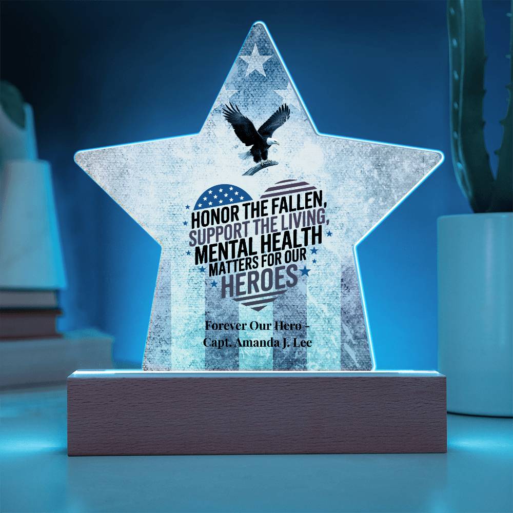Honor The Fallen Star Plaque, Memorial Day, PTSD Awareness, Military Honor - MySisterIsASurvivor