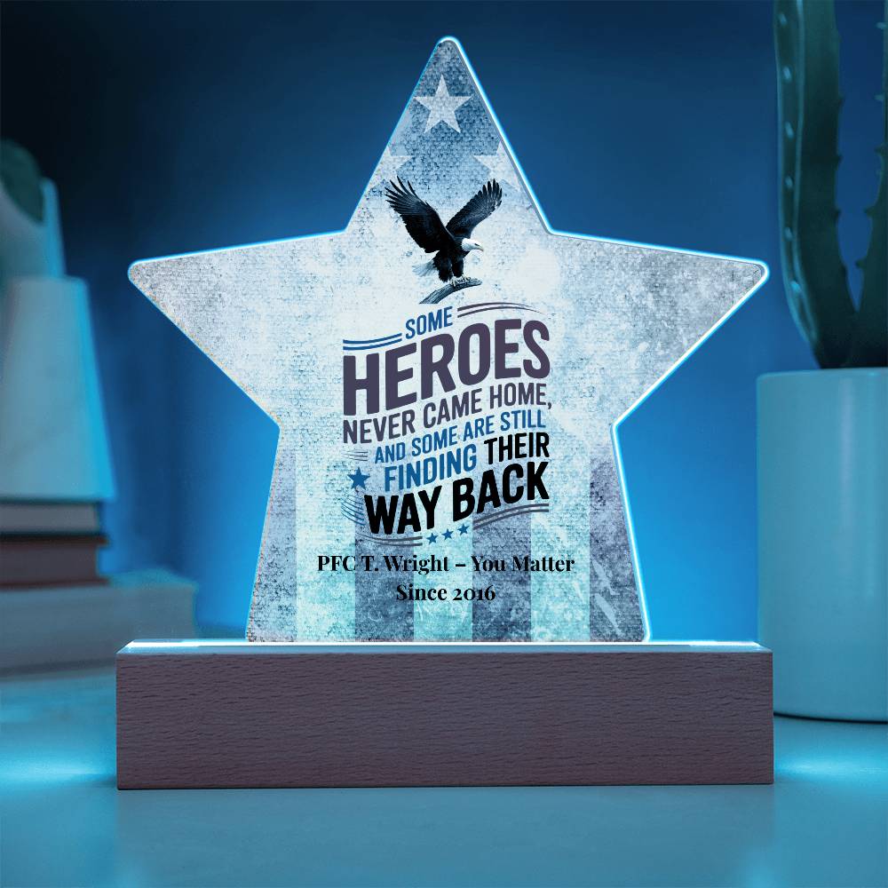 Some Heroes Never Came Home Star Plaque, Custom Fallen Hero Tribute & PTSD Support - MySisterIsASurvivor