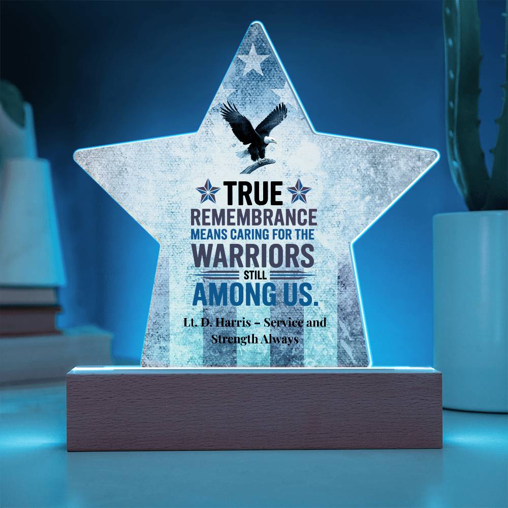 True Remembrance Star Plaque, Memorial Day Military Tribute & PTSD Support - MySisterIsASurvivor
