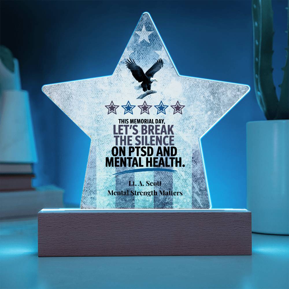 This Memorial Day Star Plaque, PTSD Support, Military Tribute, Mental Health Awareness - MySisterIsASurvivor