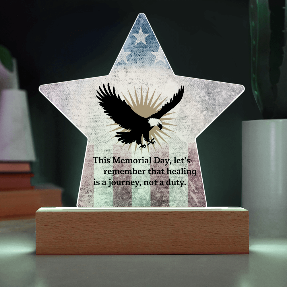 This Memorial Day, Let's Remember: Printed Star 7" Acrylic Plaque: Honoring Heroes & Promoting Mental Health Awareness