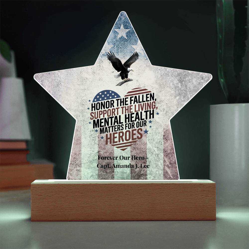 Honor The Fallen Star Plaque, Memorial Day, PTSD Awareness, Military Honor - MySisterIsASurvivor