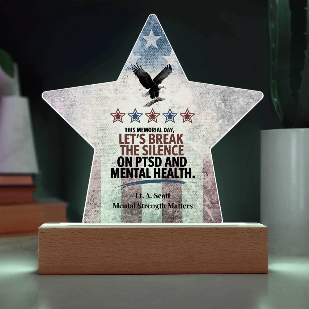 This Memorial Day Star Plaque, PTSD Support, Military Tribute, Mental Health Awareness - MySisterIsASurvivor