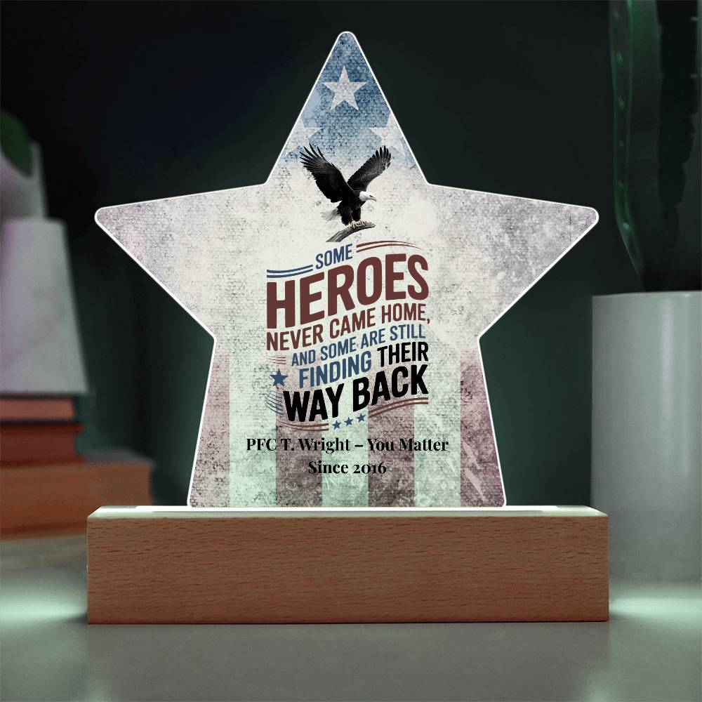 Some Heroes Never Came Home Star Plaque, Custom Fallen Hero Tribute & PTSD Support - MySisterIsASurvivor