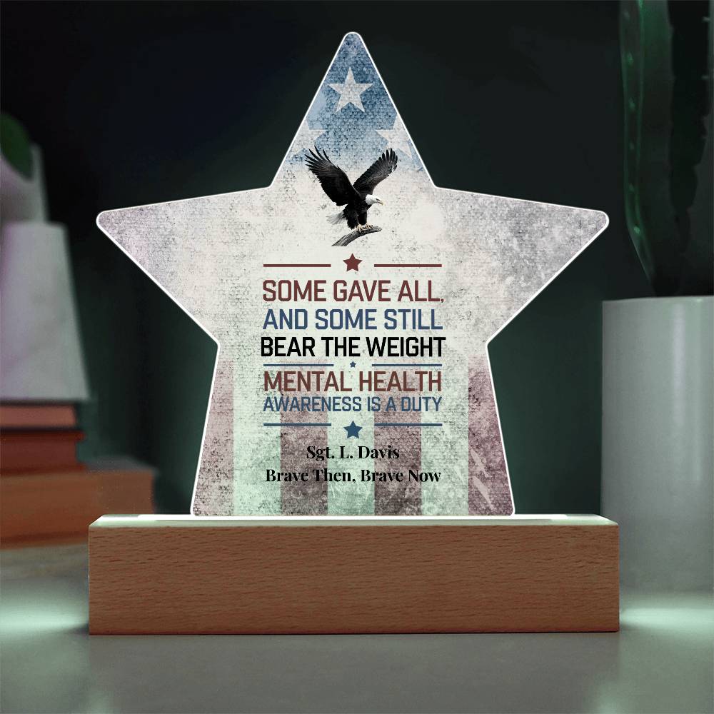Some Gave All Star Plaque, Memorial Day Military Tribute, PTSD Support, Veteran Honor - MySisterIsASurvivor