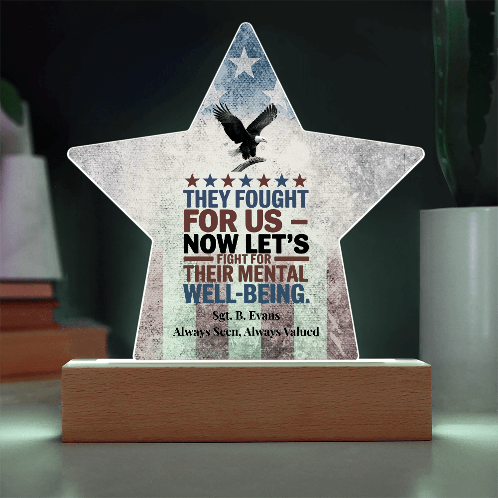 They Fought For Us Star Plaque, Memorial Day Tribute, PTSD Support - MySisterIsASurvivor