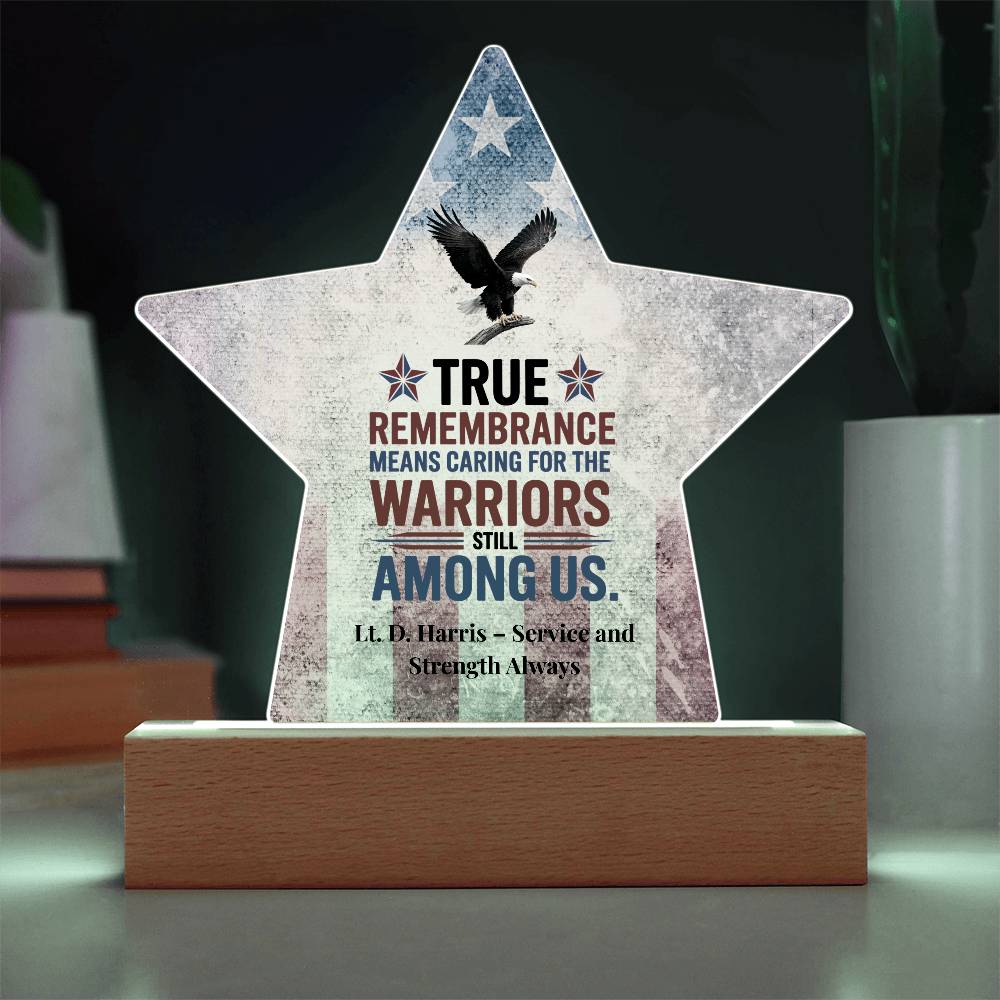 True Remembrance Star Plaque, Memorial Day Military Tribute & PTSD Support - MySisterIsASurvivor