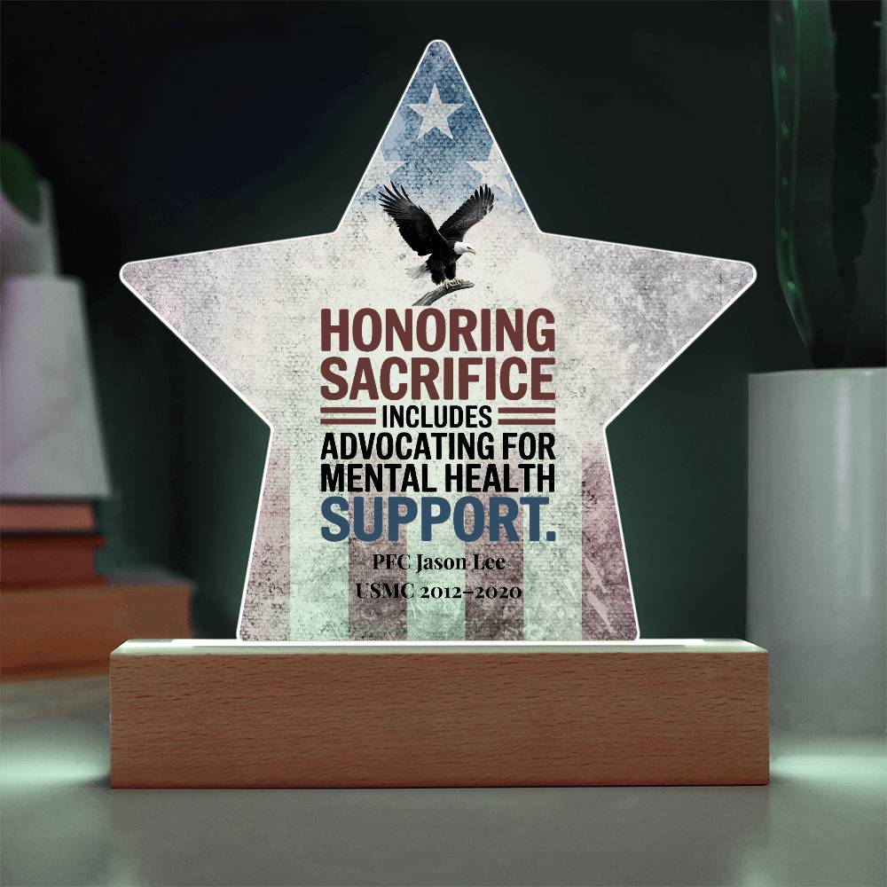 Honoring Sacrifice Star Plaque, Military Tribute, PTSD Support, Veteran Remembrance - MySisterIsASurvivor