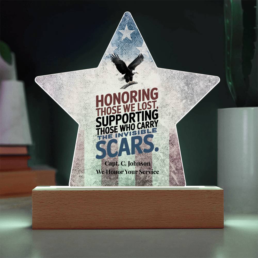 Honoring Those We Lost Star Plaque, Memorial Day, PTSD Support, Fallen Hero Honor - MySisterIsASurvivor