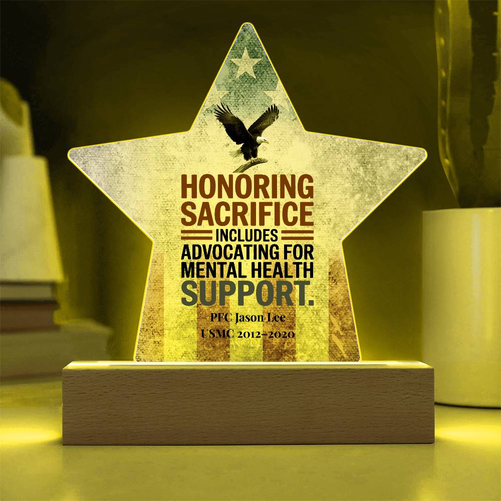 Honoring Sacrifice Star Plaque, Military Tribute, PTSD Support, Veteran Remembrance - MySisterIsASurvivor