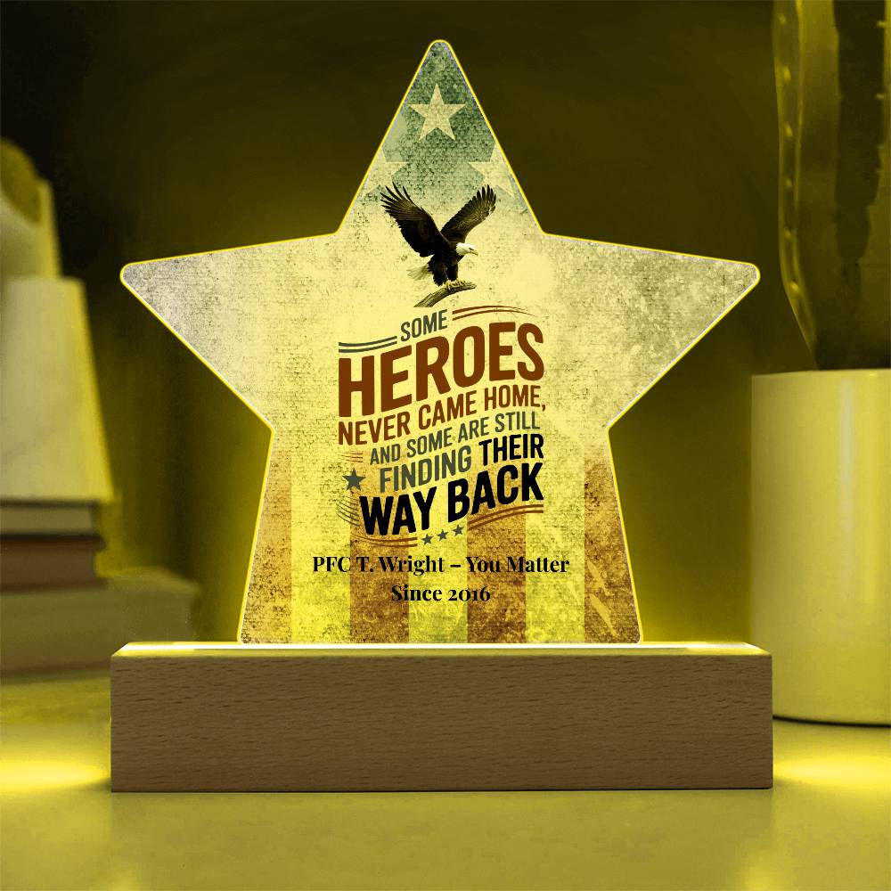 Some Heroes Never Came Home Star Plaque, Custom Fallen Hero Tribute & PTSD Support - MySisterIsASurvivor
