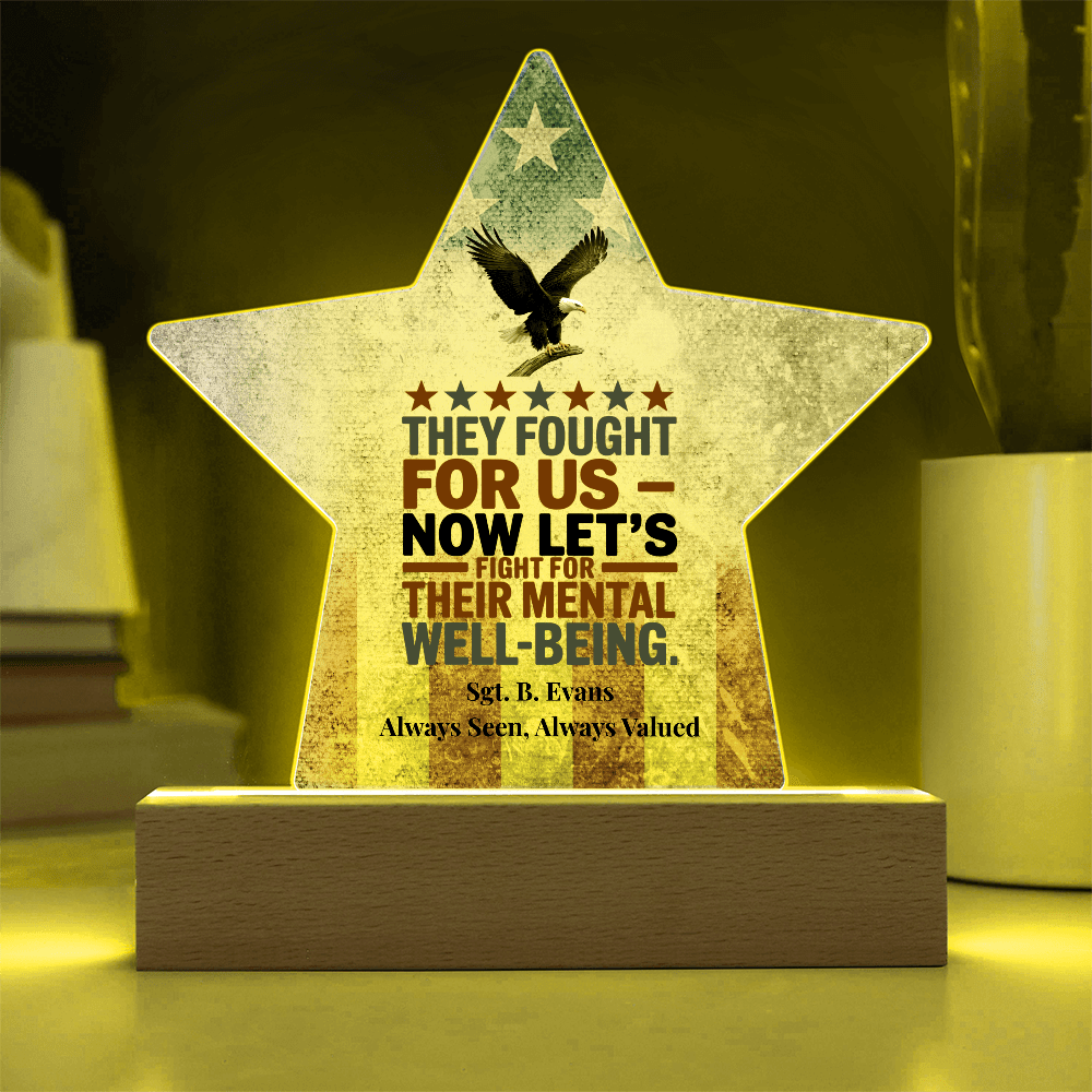 They Fought For Us Star Plaque, Memorial Day Tribute, PTSD Support - MySisterIsASurvivor