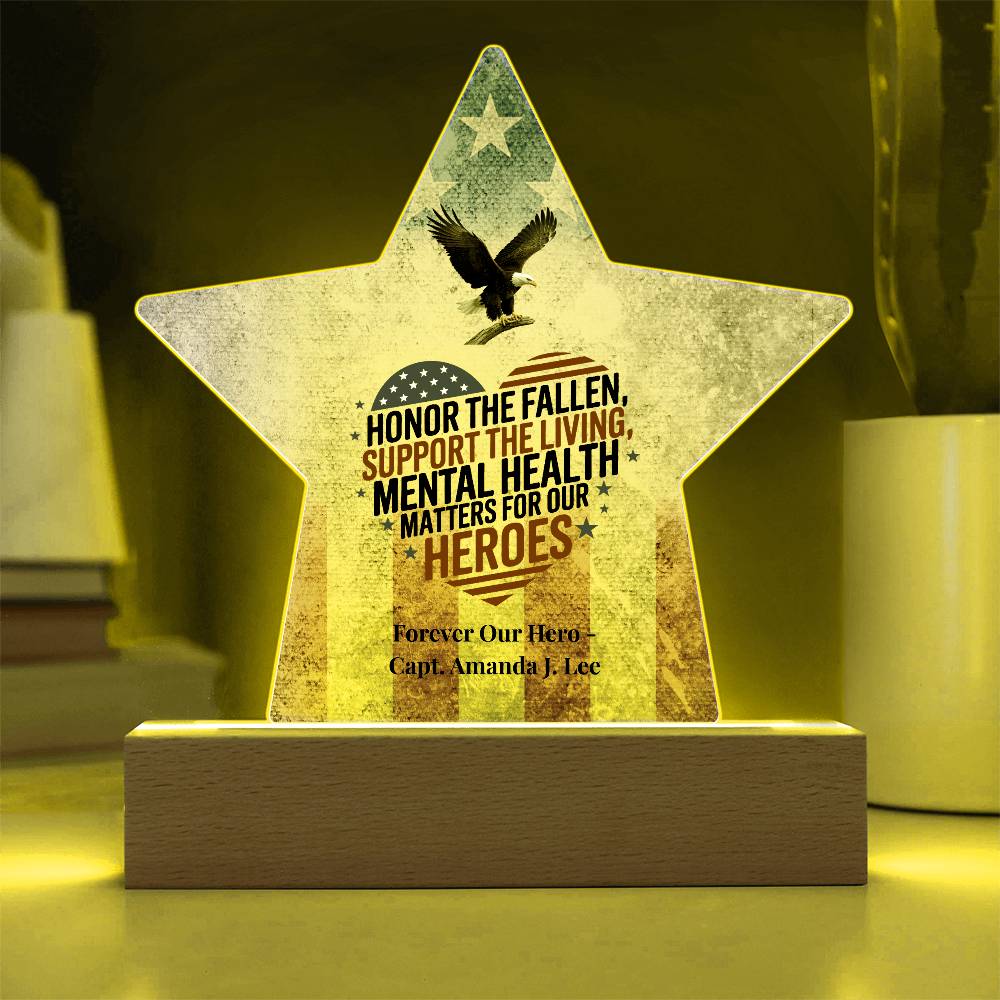 Honor The Fallen Star Plaque, Memorial Day, PTSD Awareness, Military Honor - MySisterIsASurvivor
