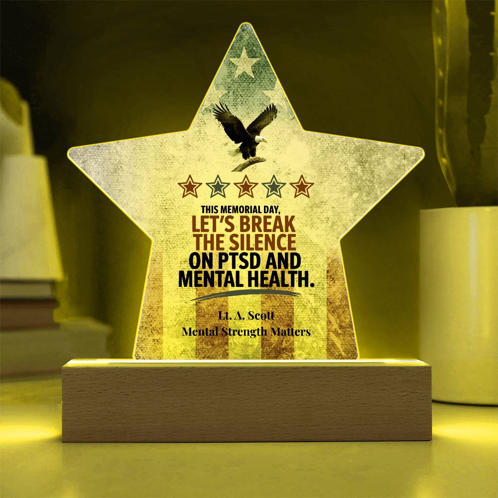 This Memorial Day Star Plaque, PTSD Support, Military Tribute, Mental Health Awareness - MySisterIsASurvivor