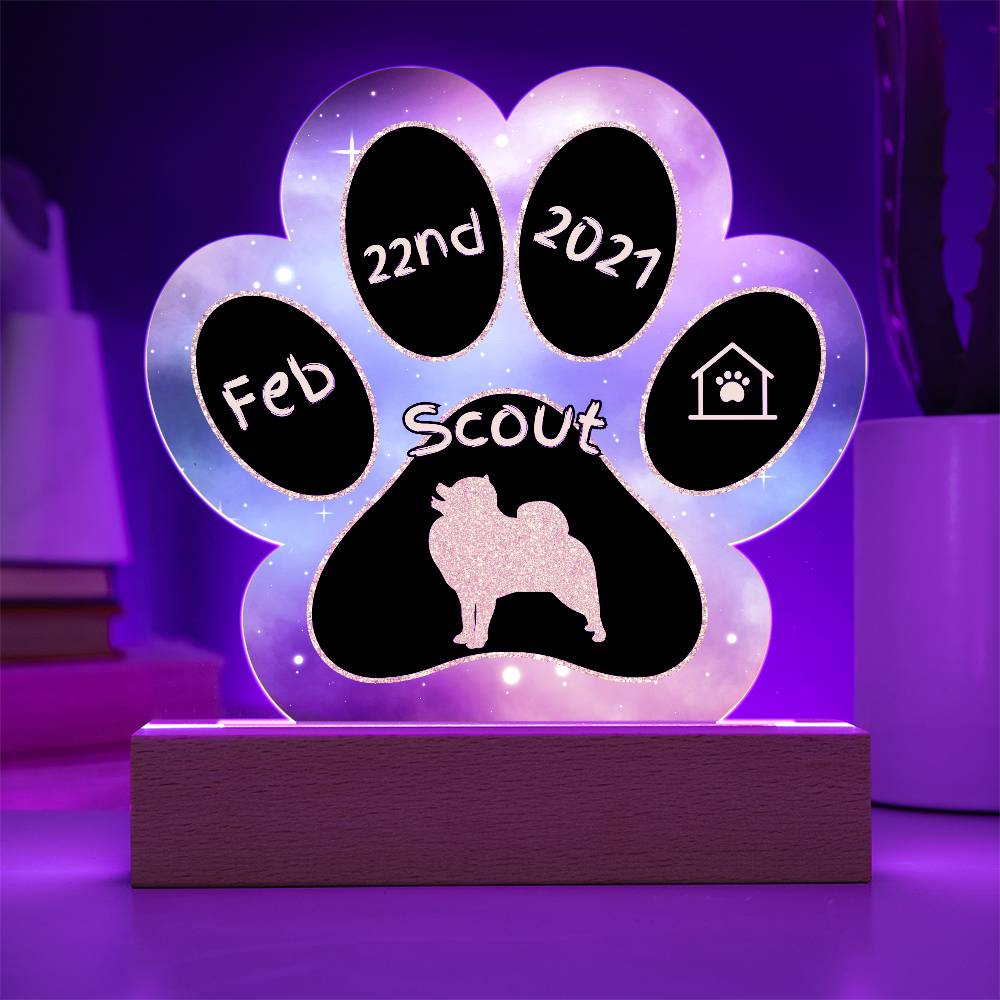 Pomeranian Gotcha Day plaque - personalized 7" acrylic dog keepsake