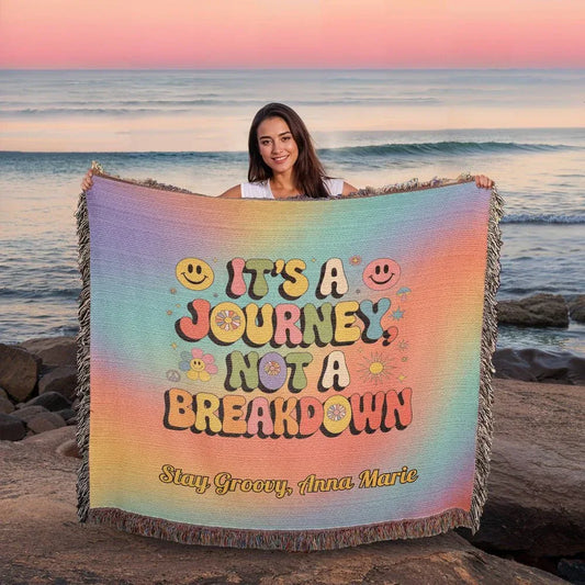 Shop our its a journey heirloom woven blanket featuring the 60" x 50" style option from MySisterIsASurvivor.