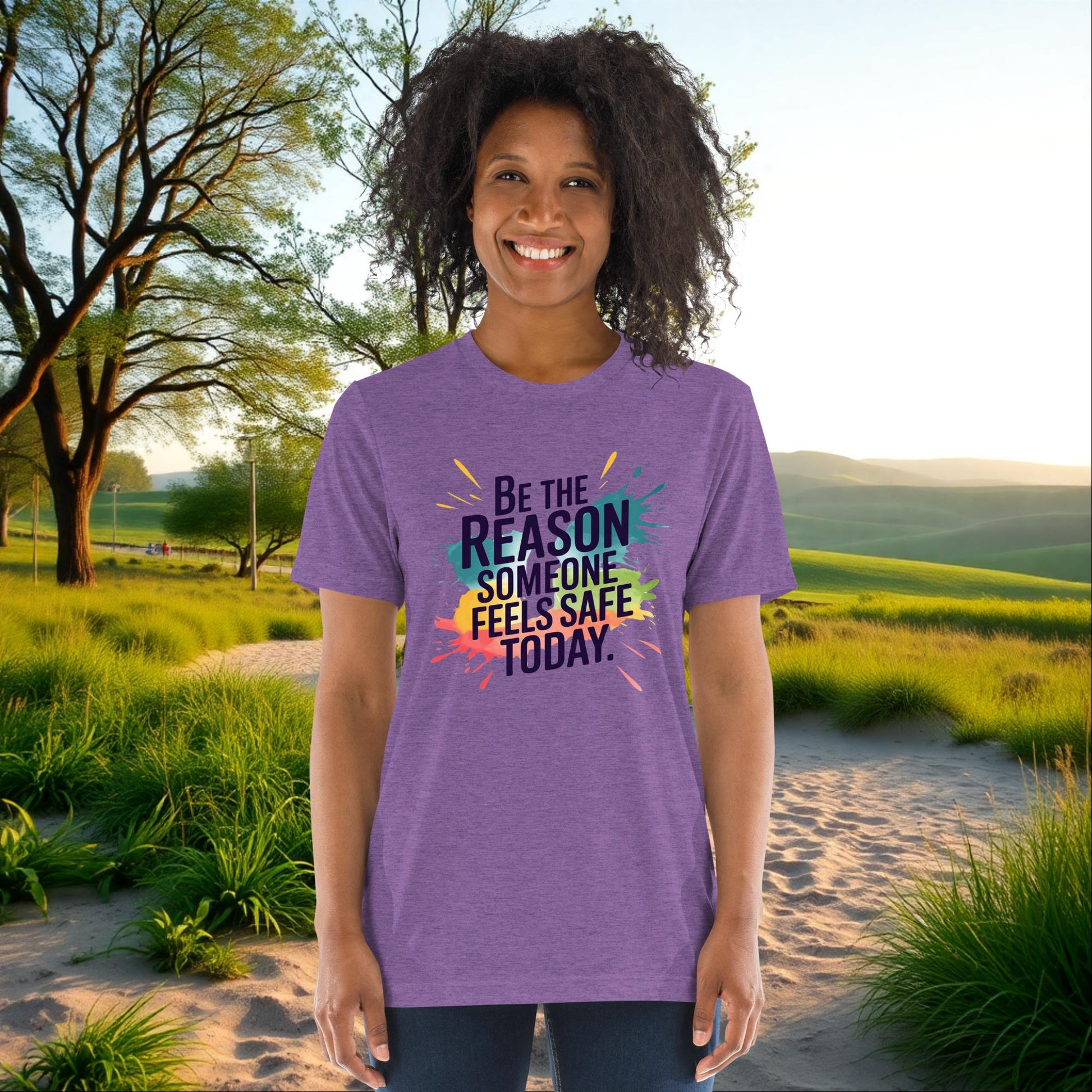 Be the Reason Someone Feels Safe Today on Unisex Tri-Blend T-Shirt, empowerment, survivor support, advocacy gift