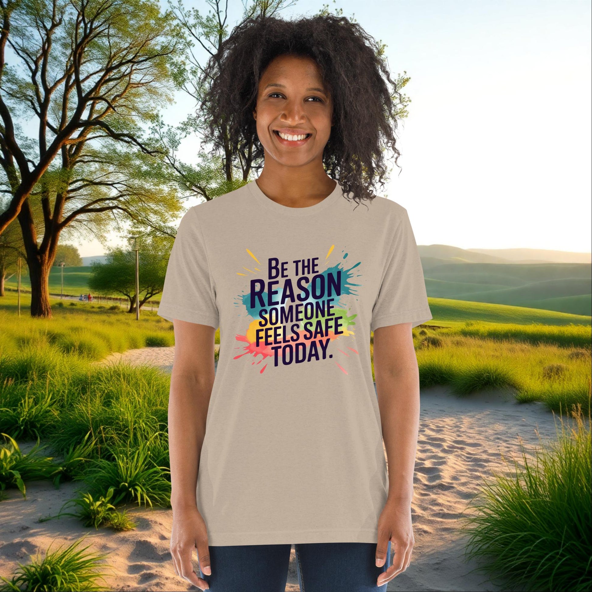 Be the Reason Someone Feels Safe Today on Unisex Tri-Blend T-Shirt, empowerment, survivor support, advocacy gift