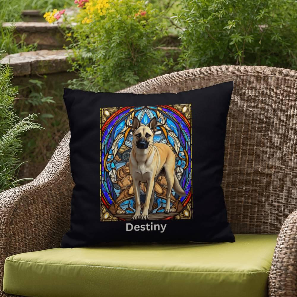 Shop our premium belgian malinois cream indoor outdoor pillow from MySisterIsASurvivor.