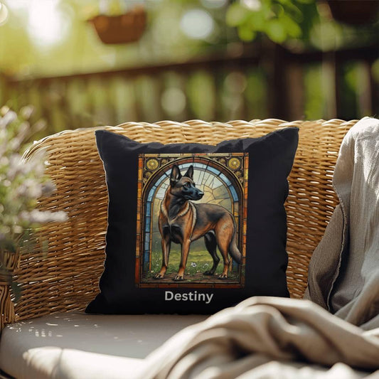 Shop our belgian malinois fawn sable indoor outdoor pillow featuring the 18" x 18" style option from MySisterIsASurvivor.
