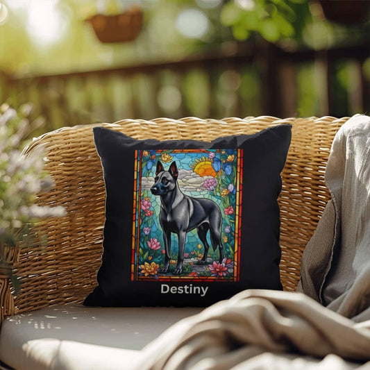 Shop our belgian malinois gray indoor outdoor pillow featuring the 18" x 18" style option from MySisterIsASurvivor.