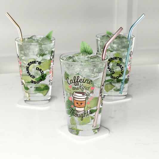 caffeine-and-kind-thoughts-personalized-funny-pint-glass-custom-drinkware-with-humor-daily-dose-of-self-care-positivity-4481953 - MySisterIsASurvivor