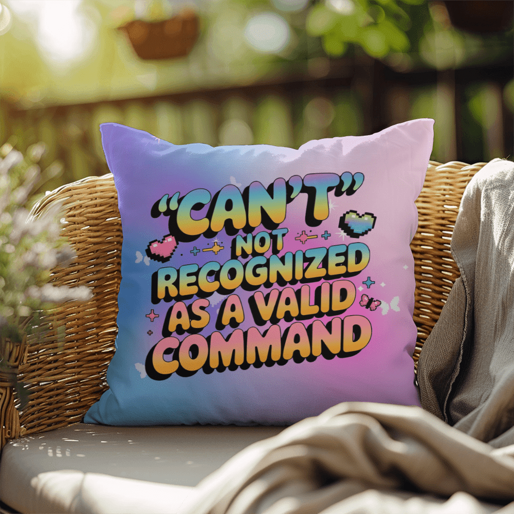 “Can’t” Not Recognized as a Valid Command Y2K mental health pillow custom name - MySisterIsASurvivor