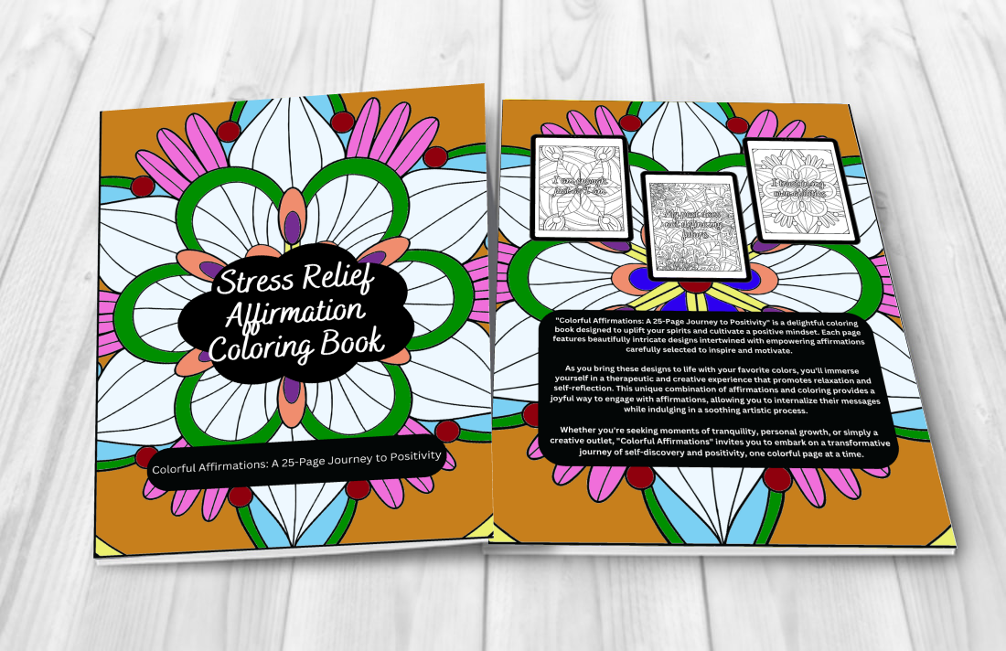 Affirmations coloring pages with calming themes for all ages