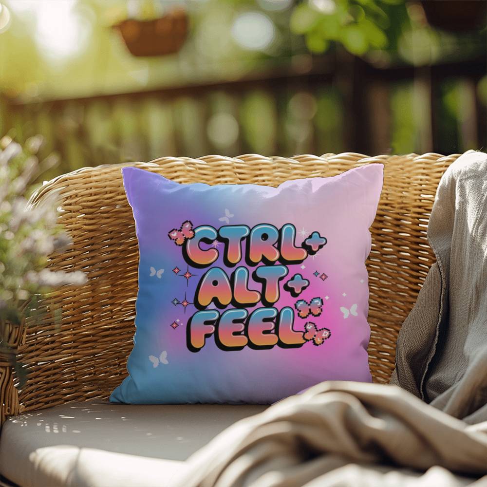Ctrl+Alt+Feel Y2K affirmation pillow custom name mental health gift - MySisterIsASurvivor
