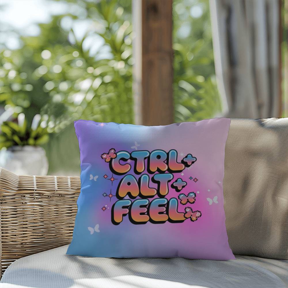Ctrl+Alt+Feel Y2K affirmation pillow custom name mental health gift - MySisterIsASurvivor