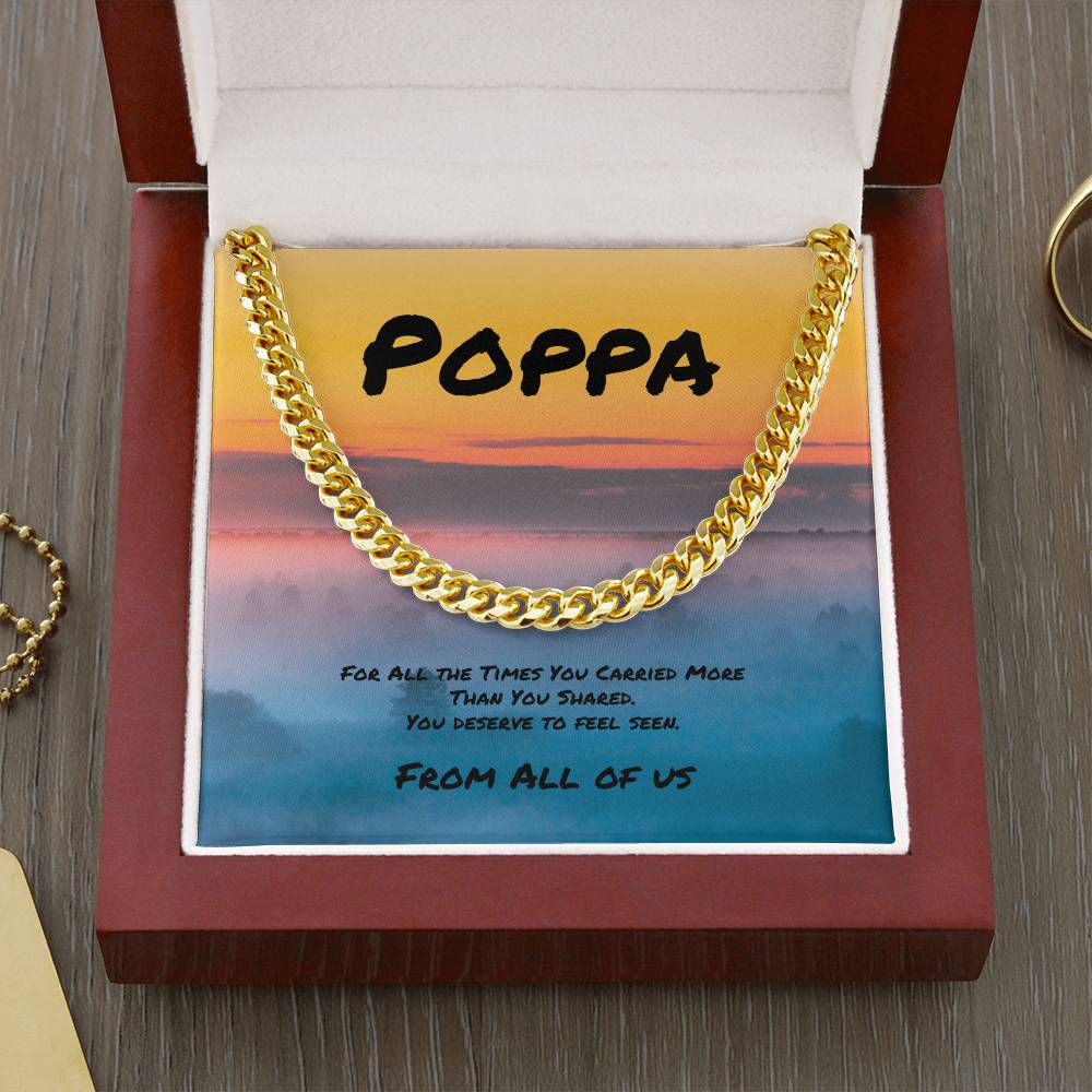 For All the Times You Carried More Cuban Link Necklace, Meaningful Gift for Strong Men - MySisterIsASurvivor