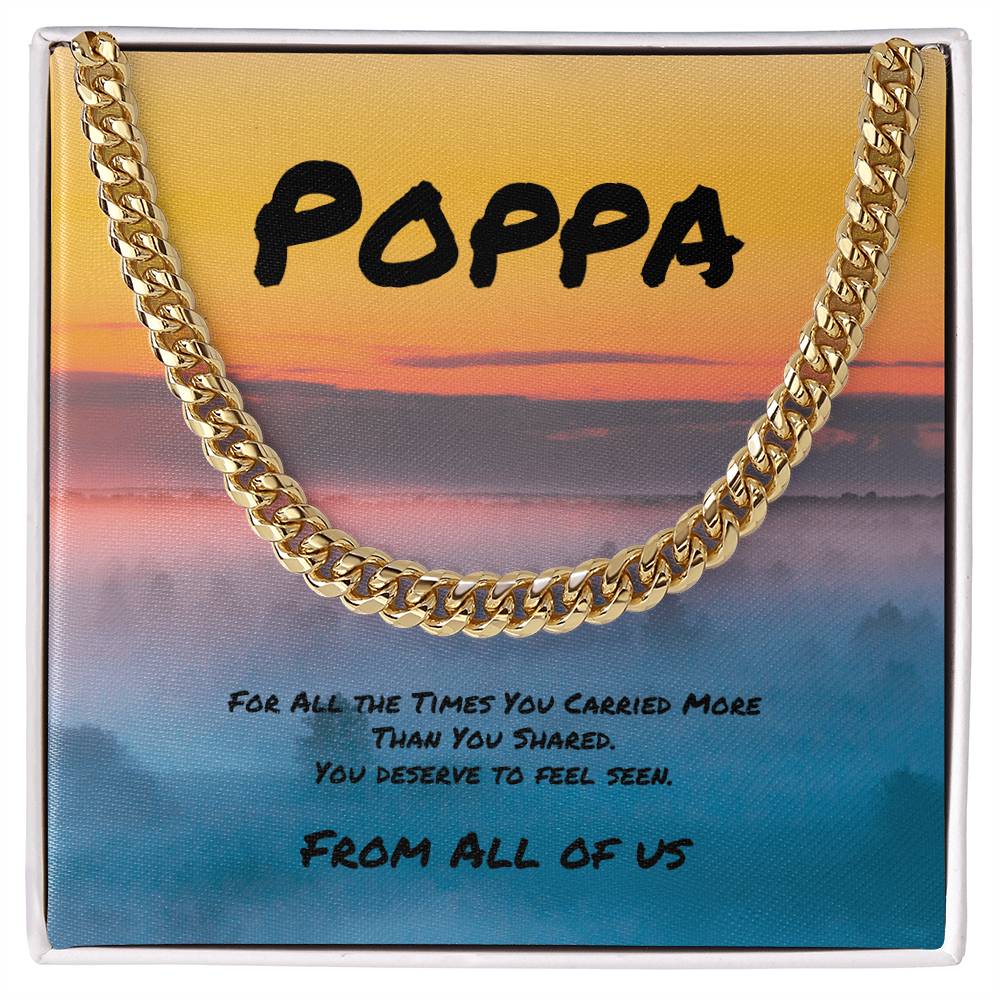 For All the Times You Carried More Cuban Link Necklace, Meaningful Gift for Strong Men - MySisterIsASurvivor