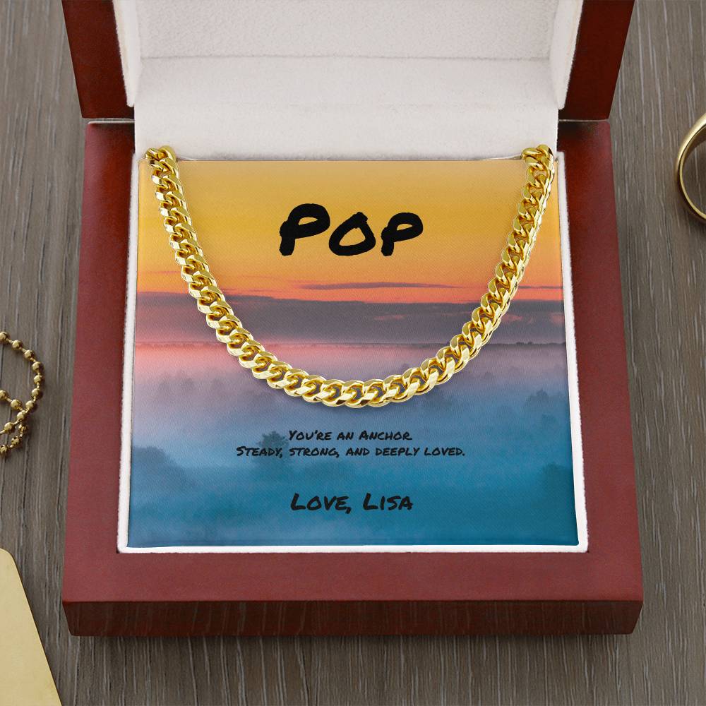 You’re an Anchor Cuban Link Necklace, Symbolic Jewelry for Strong Fathers & Mentors - MySisterIsASurvivor