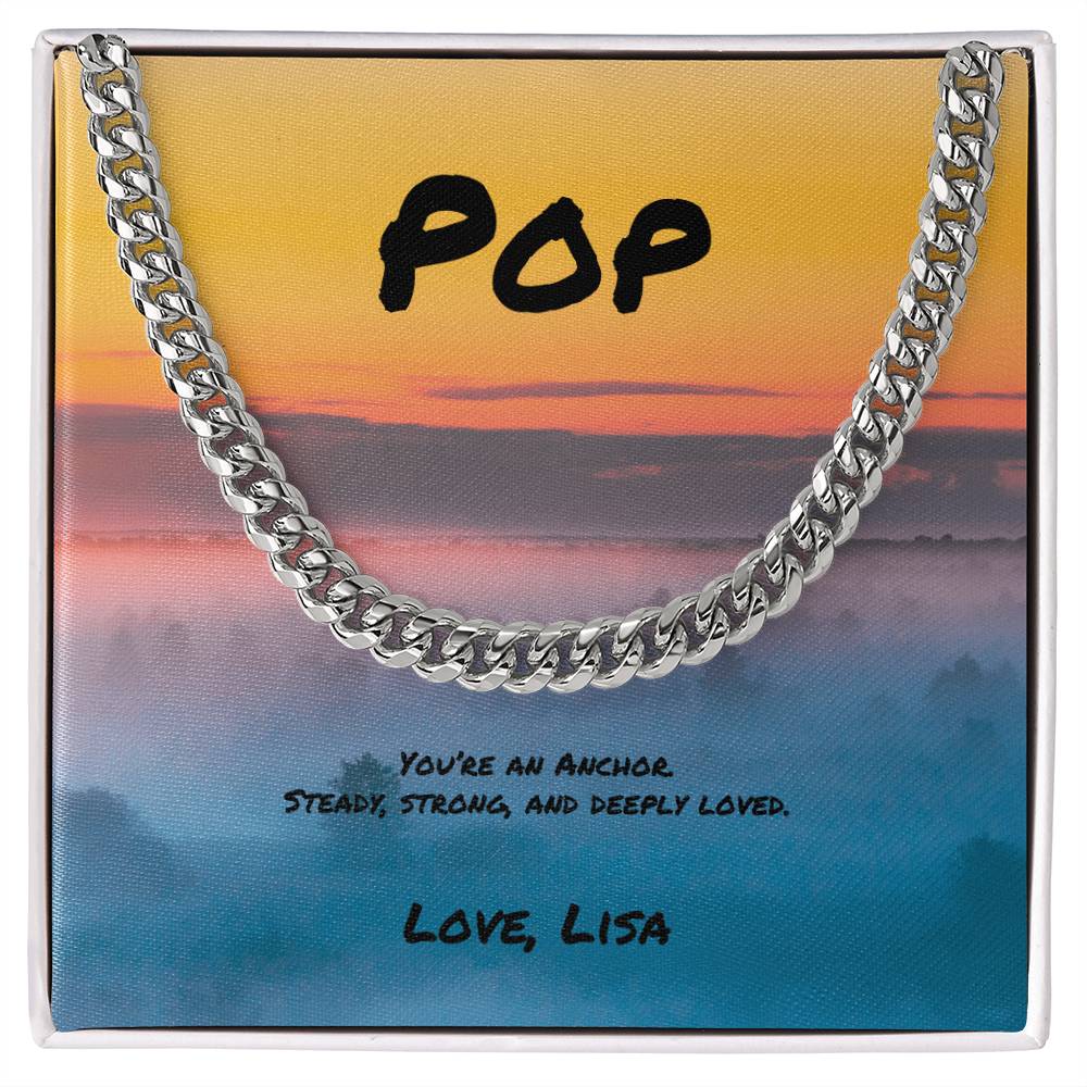 You’re an Anchor Cuban Link Necklace, Symbolic Jewelry for Strong Fathers & Mentors - MySisterIsASurvivor