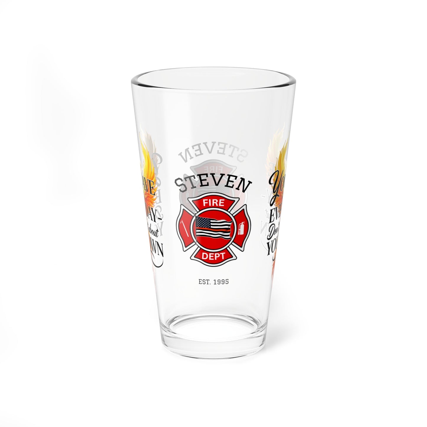 Don’t forget your own life – personalized firefighter pint glass encouraging self-care and mental health. - MySisterIsASurvivor