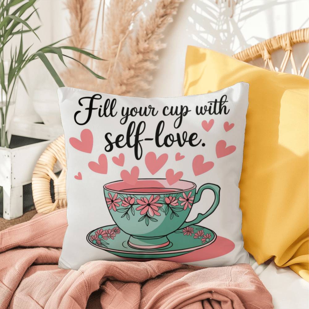 Fill Your Cup With Self-love: Indoor/Outdoor Pillow Self-Care for Relaxation, Mindfulness & Emotional Wellness