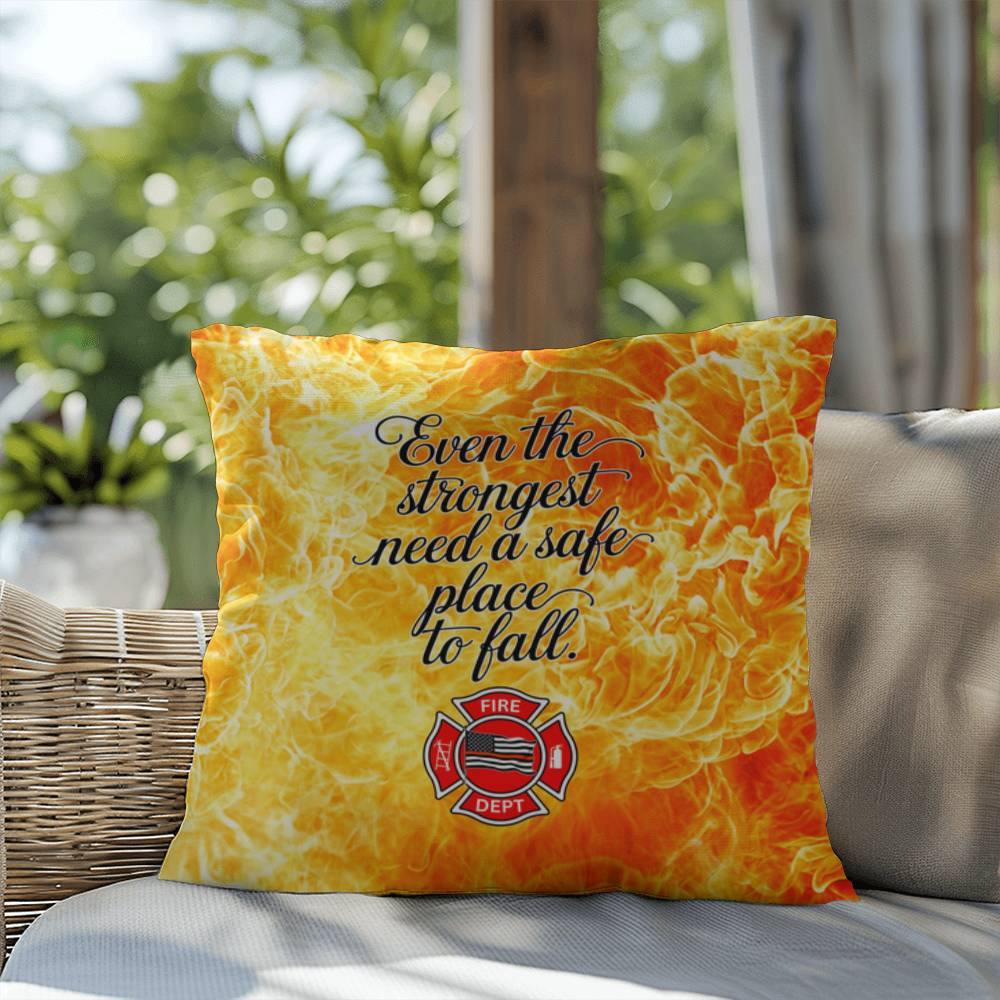 Custom pillow for firefighters, highlighting the importance of mental health and offering a safe place for rest and recovery.
