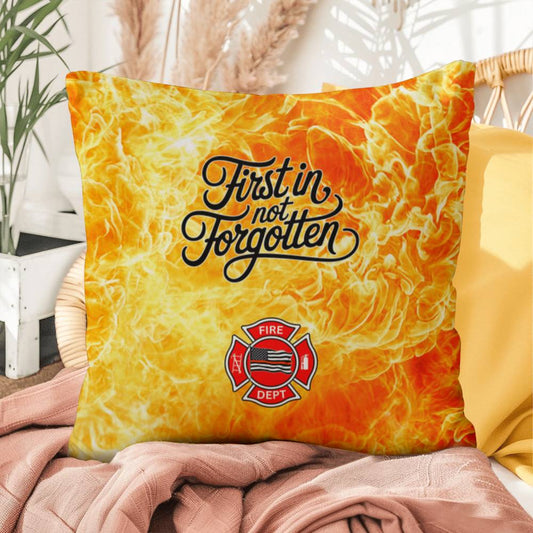 A custom pillow honoring first responders, reminding them that their contributions are never forgotten and they deserve mental health care.