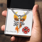 Firefighter Support Engraved Cuban Link Cross reminding heroes that bravery includes rest and healing.