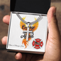 Engraved Firefighter Support Cross Necklace honoring courage and emotional resilience under pressure.
