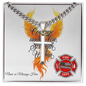 Firefighter Support Cuban Link Cross celebrating courage under fire and firefighter mental health strength.